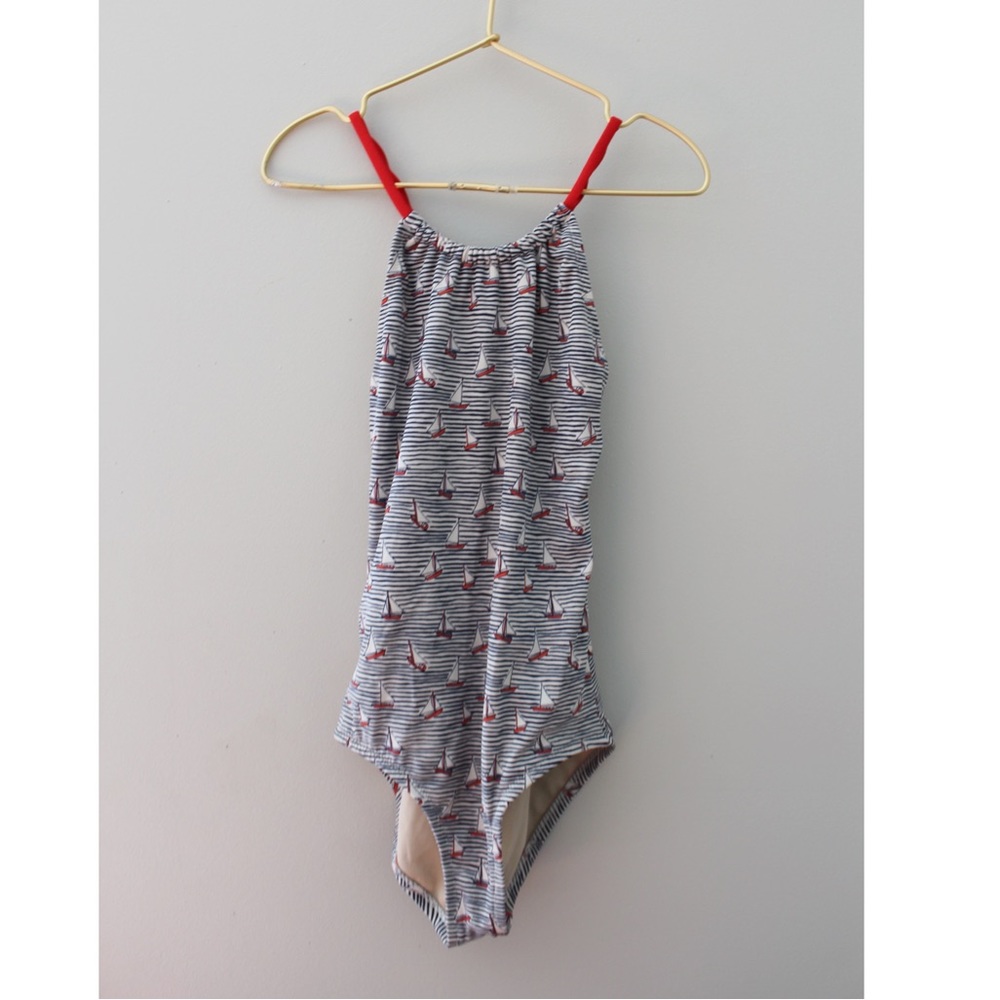 • CREW CUTS SAILOR SWIMSUIT SIZE 8 •